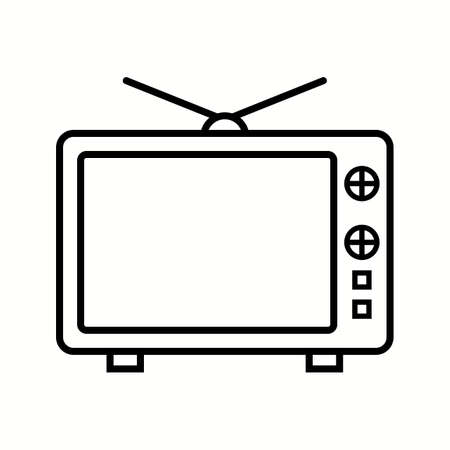 Unique Television Line Vector Iconのイラスト素材