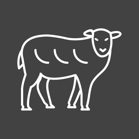 Sheep Unique Vector Line Iconのイラスト素材
