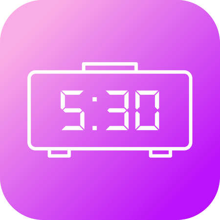 Unique Digital Clock Line Vector Iconのイラスト素材