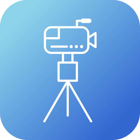 Unique News Camera Vector Line Iconのイラスト素材