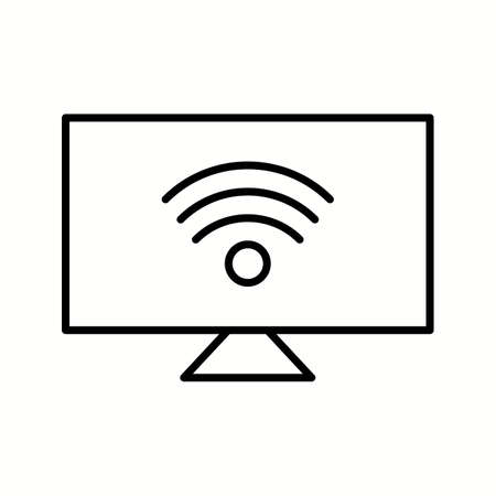 Unique News On Internet Vector Line Iconのイラスト素材