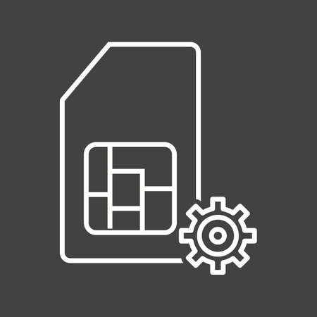 Unique Sim Management Vector Line Iconのイラスト素材