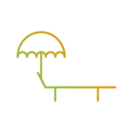 Unique Sunbathing Chair Vector Line Iconのイラスト素材
