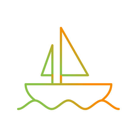 Unique Boat Vector Line Iconのイラスト素材