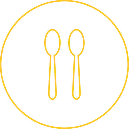 Unique Spoons Vector Line Iconのイラスト素材