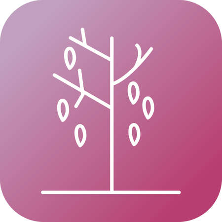 Unique Falling Leaves Vector Line Iconのイラスト素材