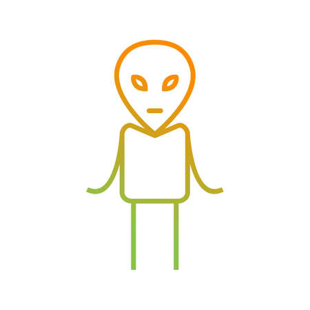 Unique Alien II Vector Line Iconのイラスト素材