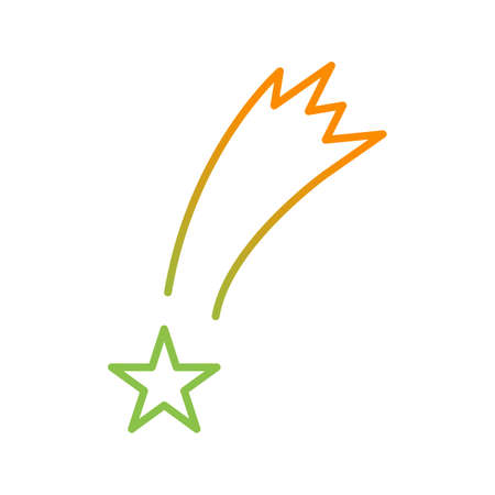 Unique Star Falling Vector Line Iconのイラスト素材