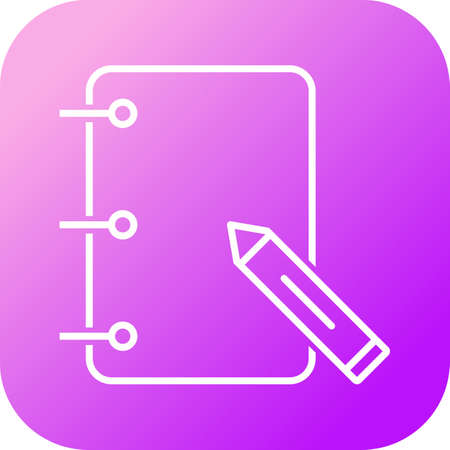 Unique Papers And Pencil Vector Line Iconのイラスト素材