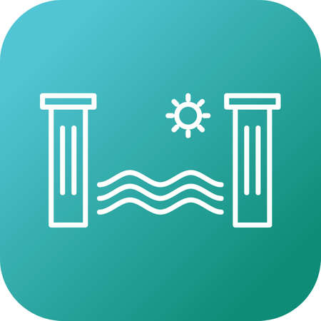 Unique Hydro Power Vector Line Iconのイラスト素材