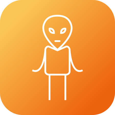 Unique Alien II Vector Line Iconのイラスト素材