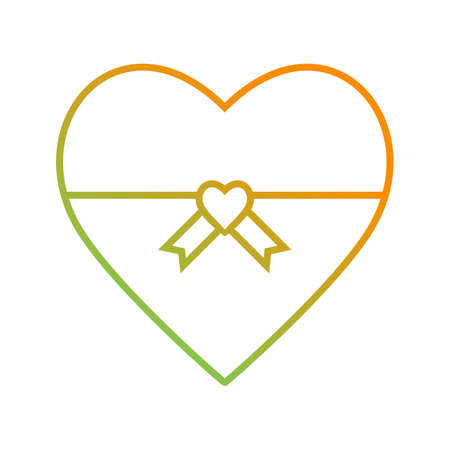 Unique Heart Shaped Gift Vector Line Iconのイラスト素材