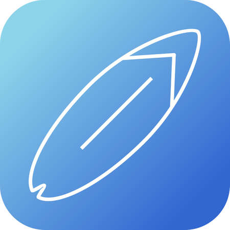 Unique Surfing Board Vector Line Iconのイラスト素材