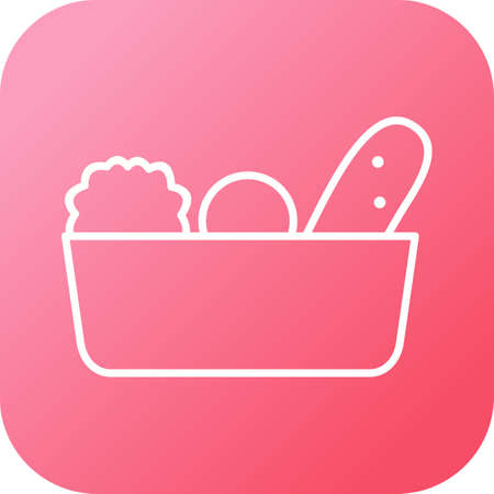Unique Vegetable Basket Vector Line Iconのイラスト素材