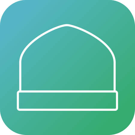 Unique Knitted Cap Vector Line Iconのイラスト素材