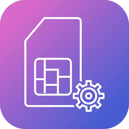 Unique Sim Management Vector Line Iconのイラスト素材