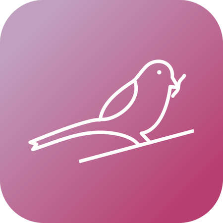Unique Sparrow Eating insect Vector Line Iconのイラスト素材