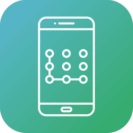Unique Pattren Lock Vector Line Iconのイラスト素材