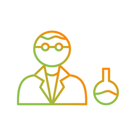 Unique Chemist Vector Line Iconのイラスト素材