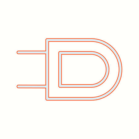 Unique Plug I Vector Line Iconのイラスト素材