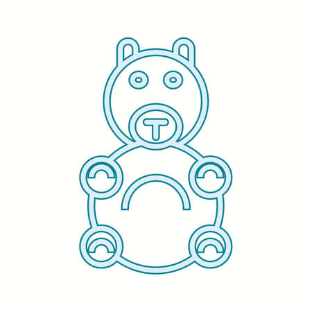 Unique Stuffed Toy Vector Line Iconのイラスト素材