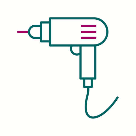 Unique Drill Machine Line Vector Iconのイラスト素材