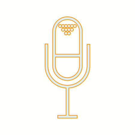 Unique Voice Memo Vector Line Iconのイラスト素材