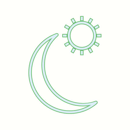 Unique Sun And Planet Vector Line Iconのイラスト素材