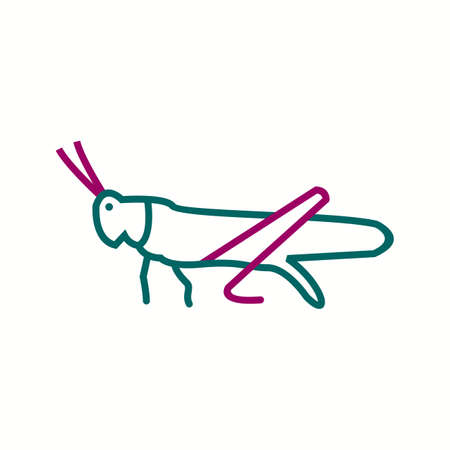 Unique grasshopper Line Vector Iconのイラスト素材