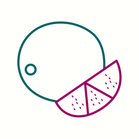 Unique Lime Vector Line Iconのイラスト素材