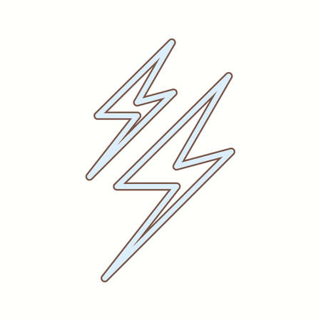 Unique Lightning Vector Line Iconのイラスト素材