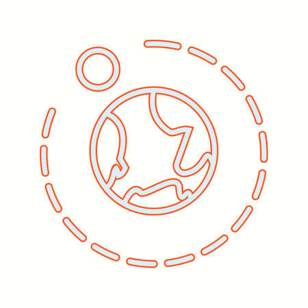 Unique Moons Orbitting Earth Vector Line Icon