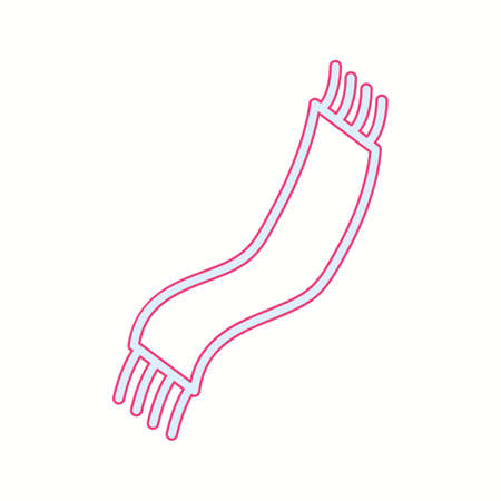 Unique Scarf Vector Line Iconのイラスト素材