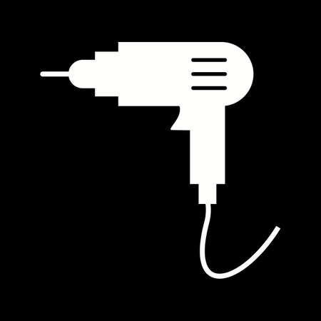 Unique Drill Machine Glyph Vector Iconのイラスト素材