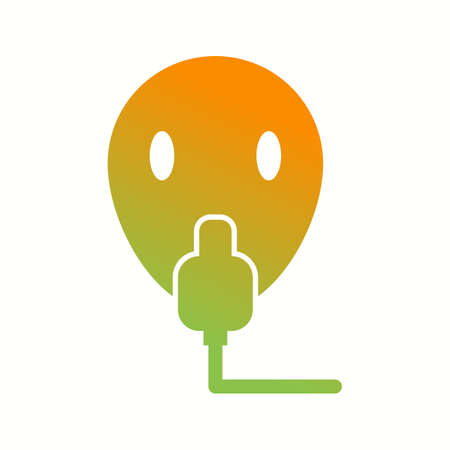 Unique Oxygen Mask Vector Glyph Iconのイラスト素材