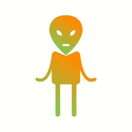 Unique Alien II Vector Glyph Icon