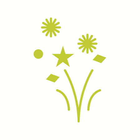 Unique Fireworks Vector Glyph Iconのイラスト素材