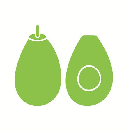 Unique avocado Vector Glyph Iconのイラスト素材