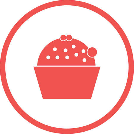 Unique Cup Cake Vector Glyph Iconのイラスト素材