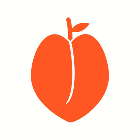 Unique Peach Vector Glyph Iconのイラスト素材