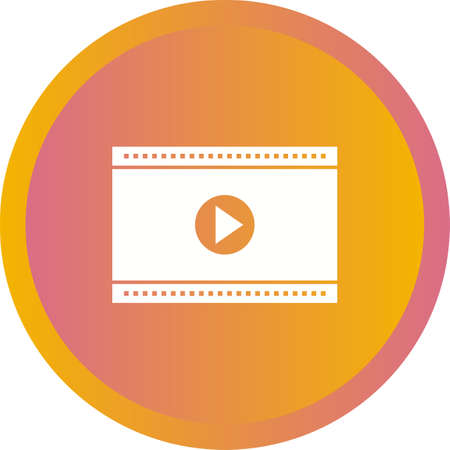 Unique Video Player Vector Glyph Iconのイラスト素材