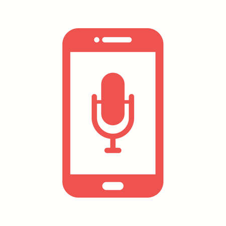 Unique Microphone Vector Glyph Iconのイラスト素材