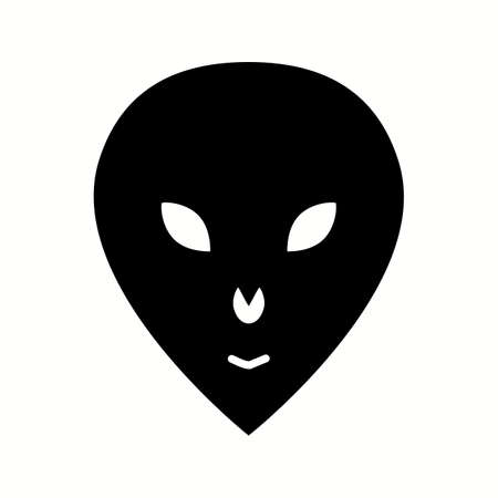 Unique Alien Face Vector Glyph Iconのイラスト素材