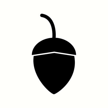 Unique Acorn Vector Glyph Iconのイラスト素材