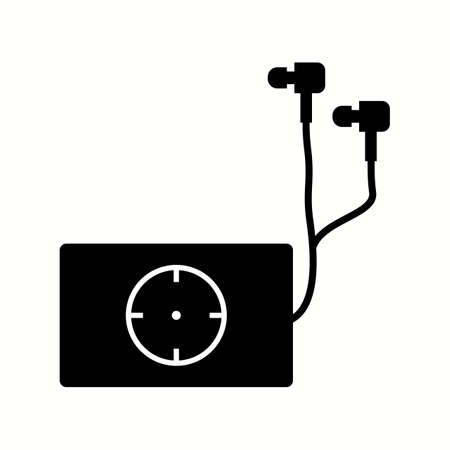 Unique Music Player Glyph Vector Iconのイラスト素材