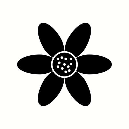 Unique Flower Vector Glyph Iconのイラスト素材