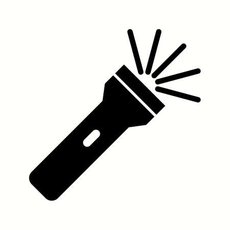Unique Flashlight Vector Glyph Iconのイラスト素材