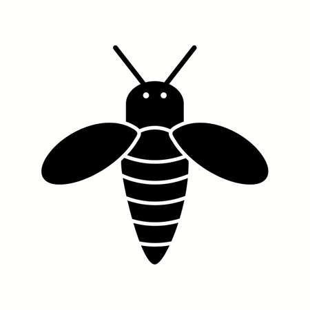 Unique Honey Bee Vector Glyph Iconのイラスト素材