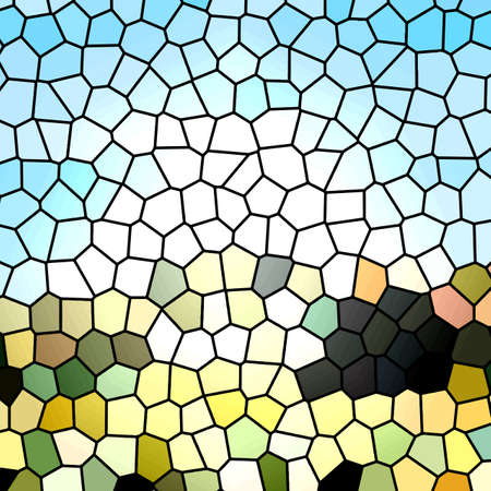 unique colorful stained glass effectのイラスト素材