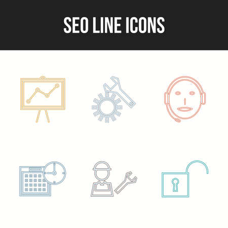 6 Unique vector icons in one setのイラスト素材